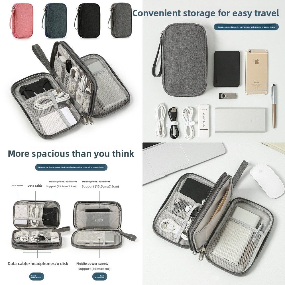 Tech Accessories Travel Organizer Pouch - Tas Organizer Kabel Digital Slim Multifungsi,