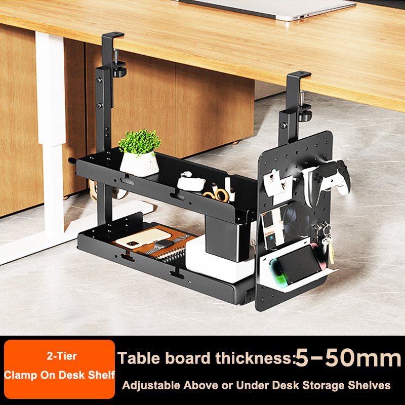 Tech Accessories For Desk - Rak Penyimpanan 2 Tingkat 14 Inci
