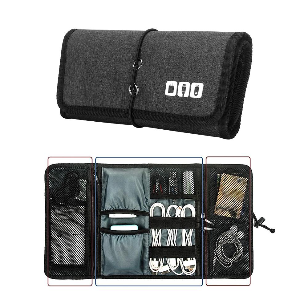 Tech Accessories Travel Organizer Pouch - Kantong kabel Organizer elektronik, tas aksesori