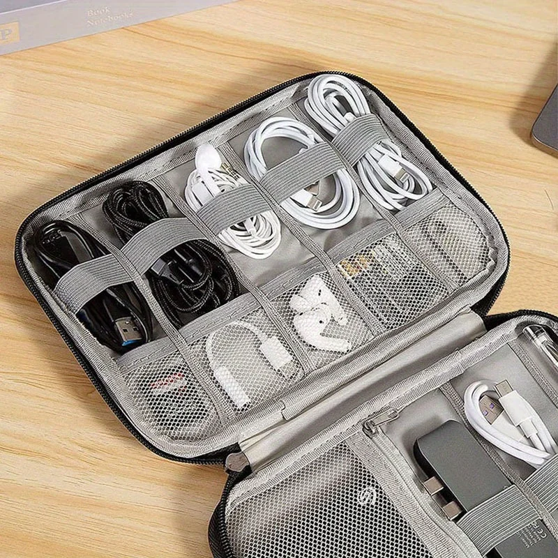 Tech Accessories Travel Organizer Pouch - 1 Paket Tas Penyimpanan Aksesori Elektronik