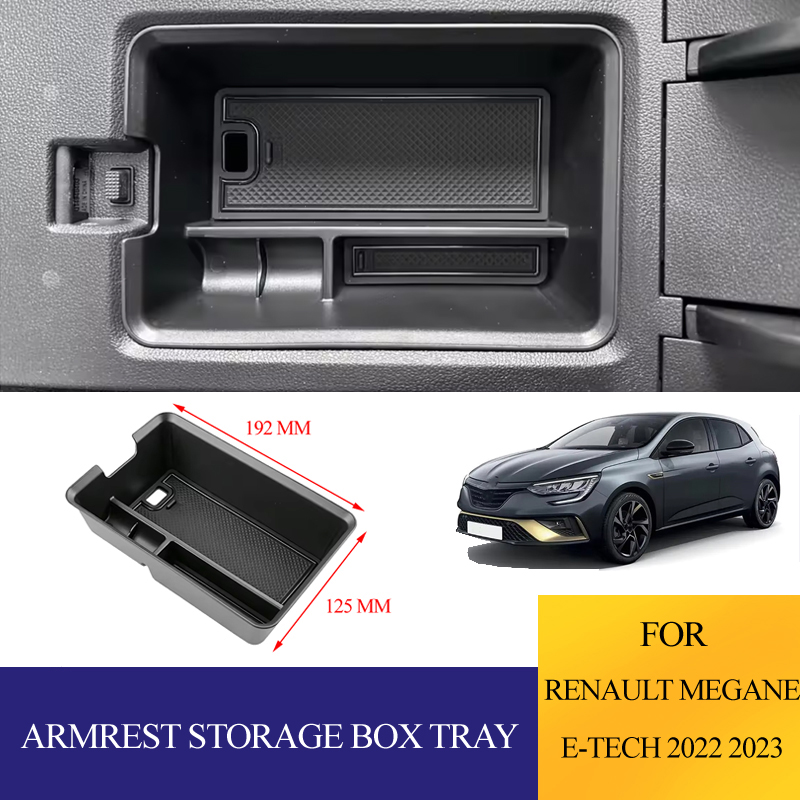 Tech Accessories Renault - Kotak Penyimpanan Sandaran Tangan Mobil ABS