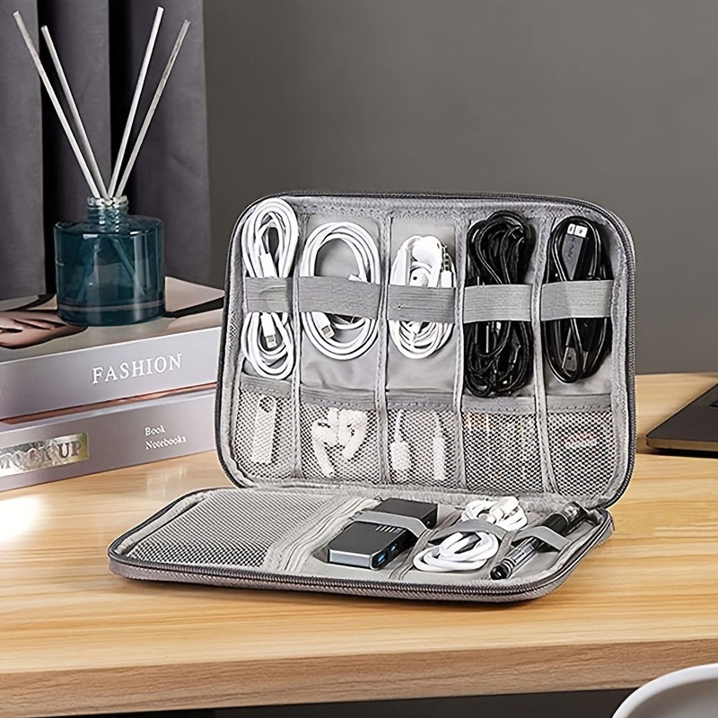 Tech Accessories Travel Organizer Pouch - Organizer Kabel Perjalanan Multi-Kantong, Tempat Penyimpanan