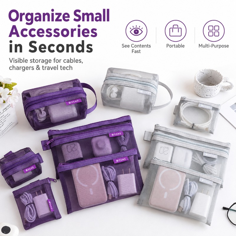 6 Buah Tas Aksesori Teknologi  - Tech Accessories Travel Organizer Pouch ulasan dan harga