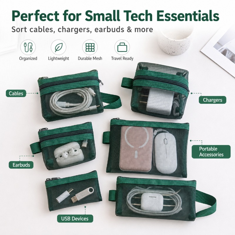 6 Buah Tas Aksesori Teknologi  - Tech Accessories Travel Organizer Pouch ulasan dan harga