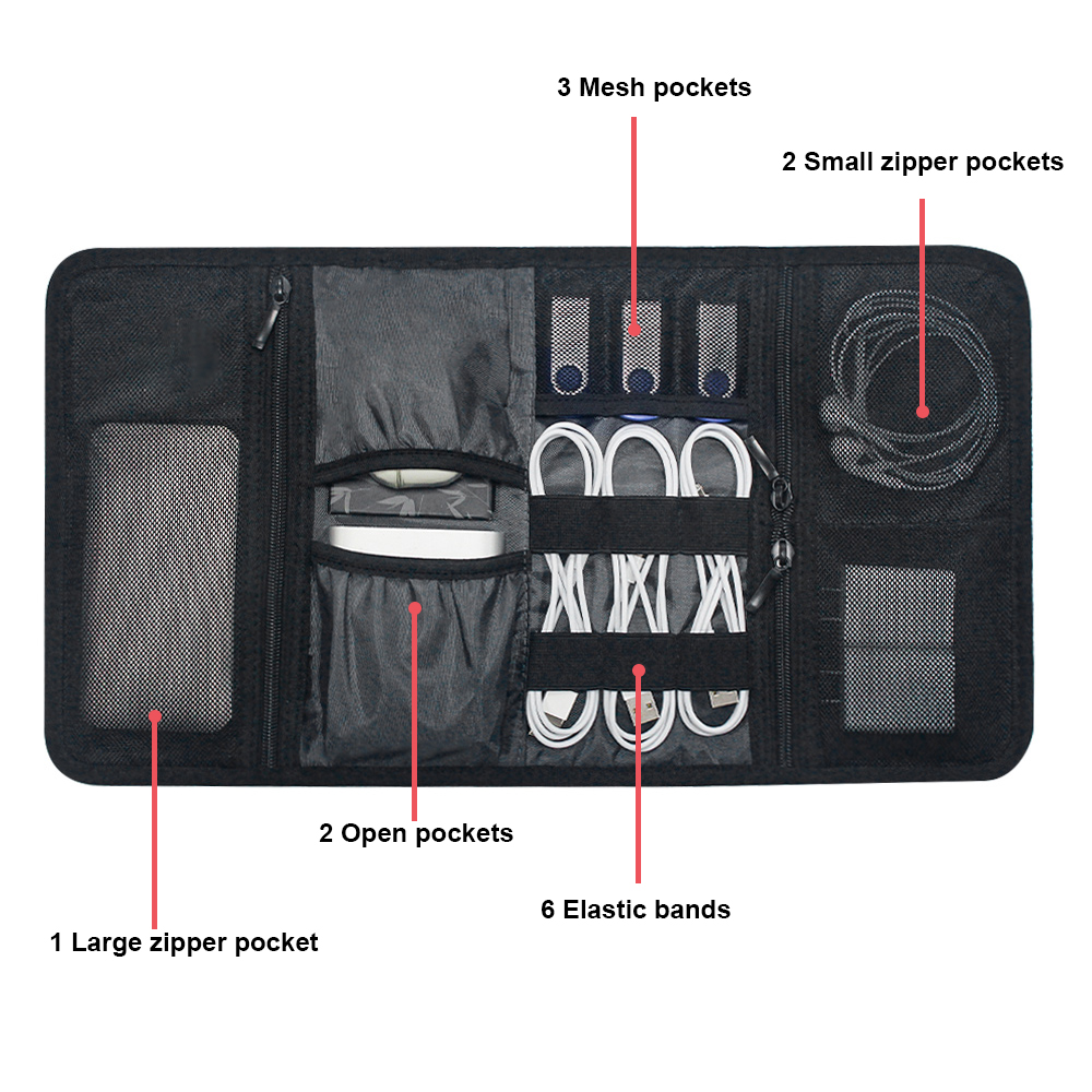 Tas Organizer Teknologi Tempat - Tech Accessories Travel Organizer Pouch ulasan dan harga