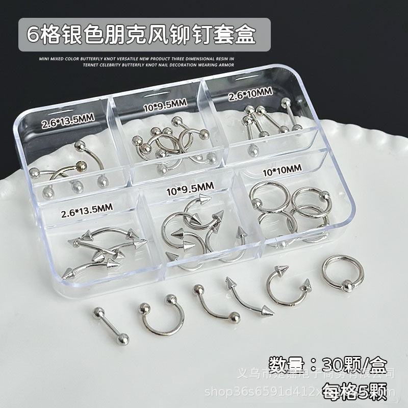 30pcs Campuran Rivet Tindik Pu - Y2K Tech Accessories ulasan dan harga