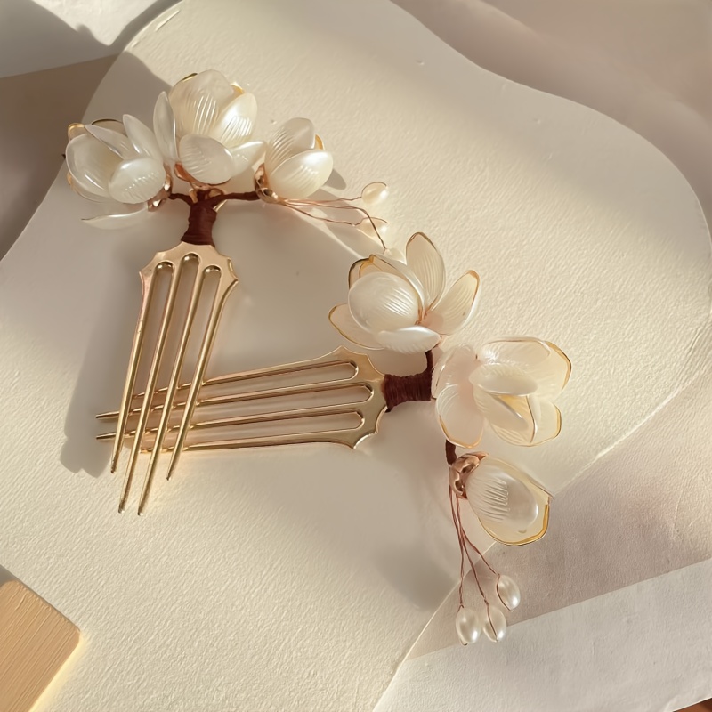 Sisir Rambut Bunga Magnolia Ga - Tech Hair Accessories ulasan dan harga